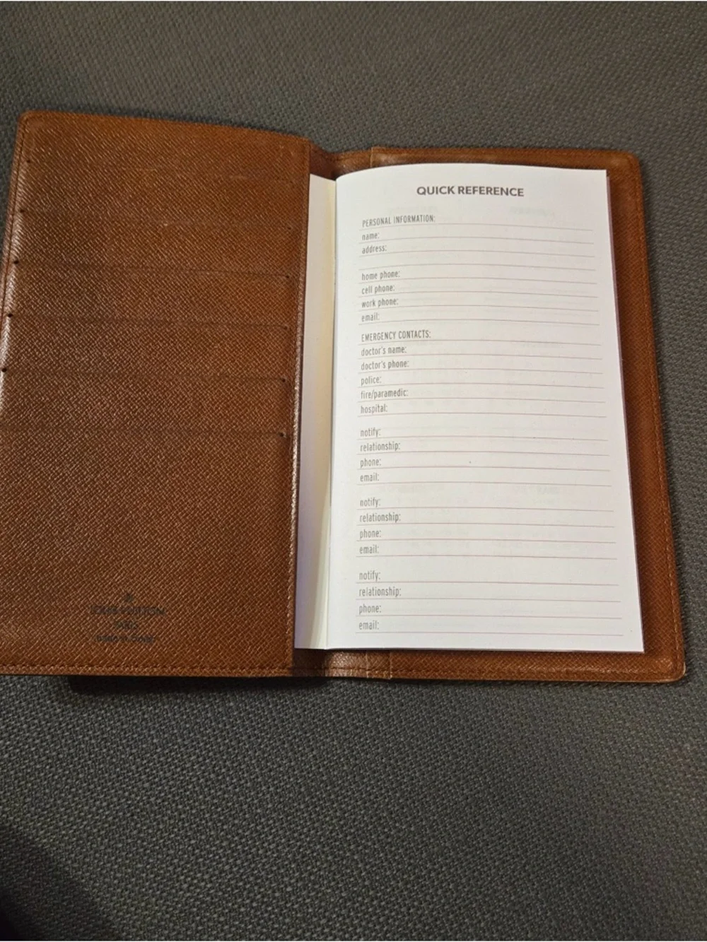 Louis Vuitton Brown & Gold Monogram Card Holder (Portefeuille Wallet Agenda) - Picture 7 of 9